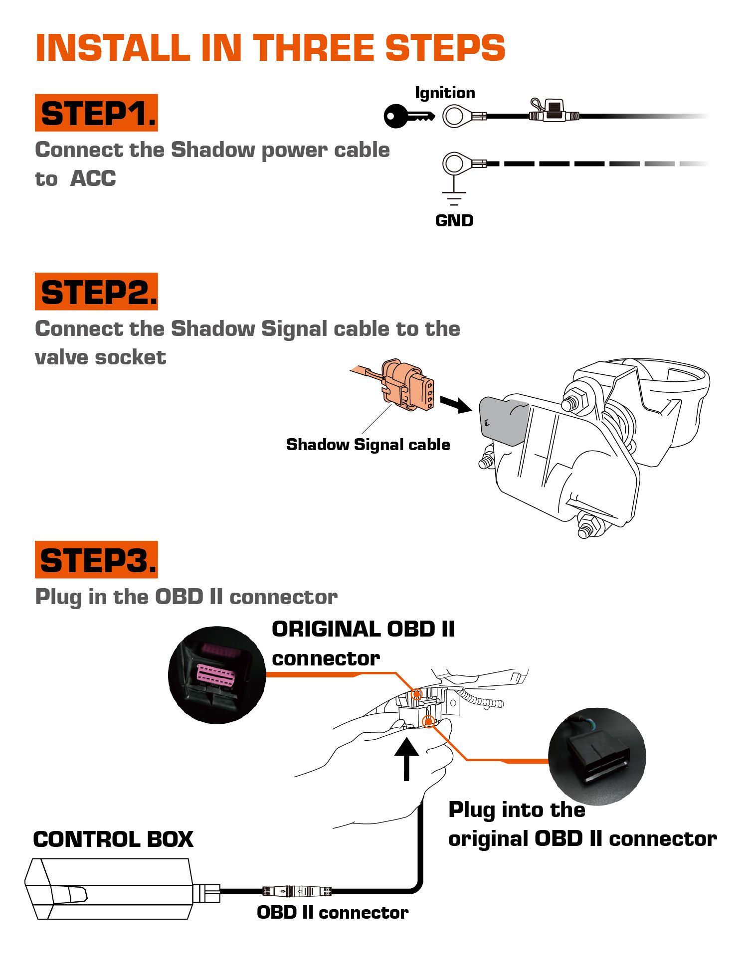 Shadow エレクトロニック排気バルブコントローラーII- 取り付け用アクセサリー