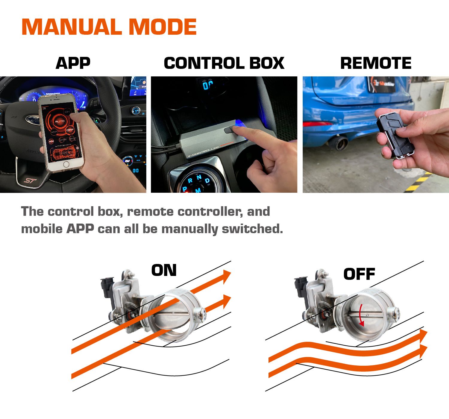 Shadow 전자 배기 밸브 컨트롤러-수동 모드