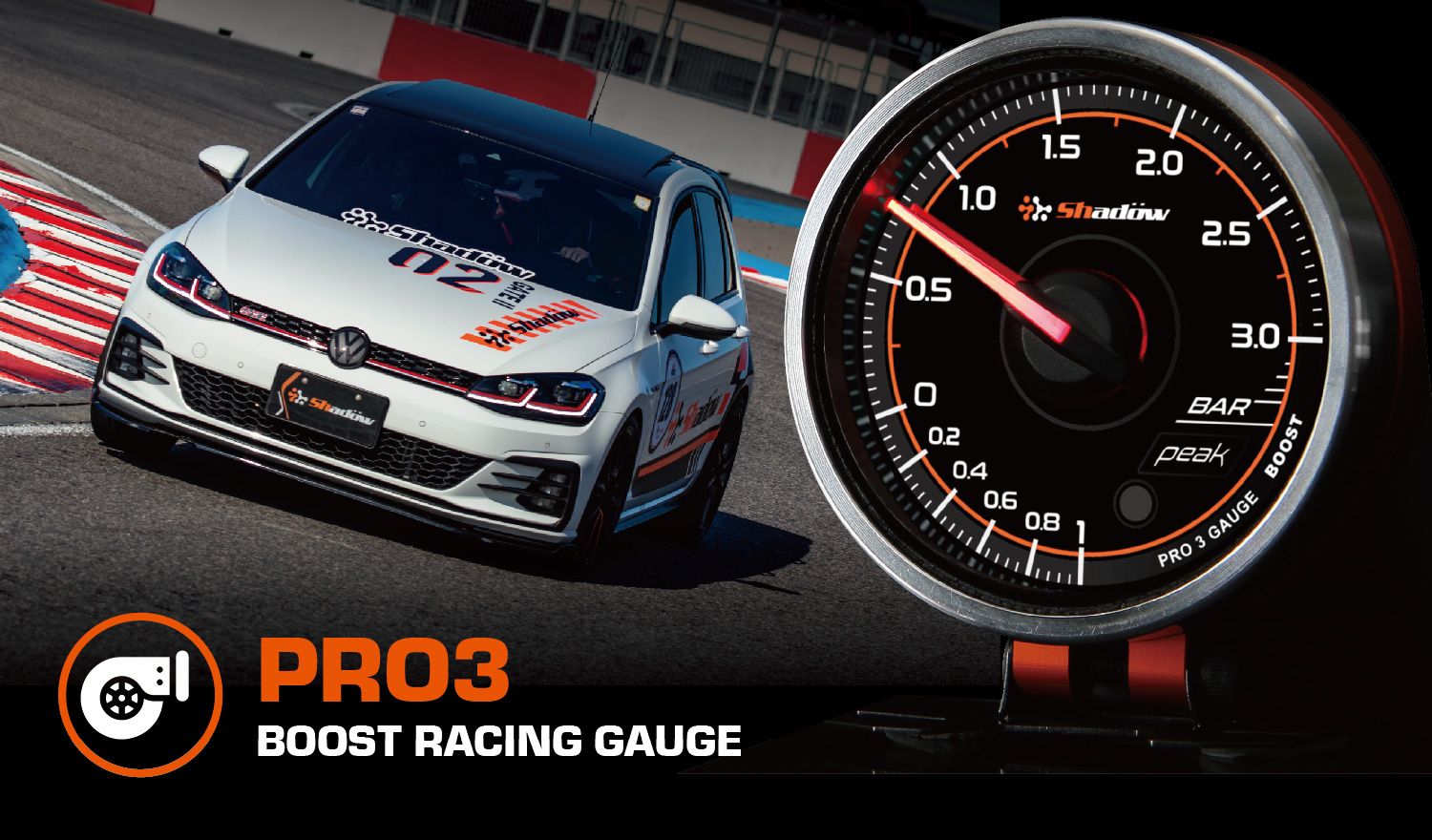 Medición del medidor de refuerzo turbo Boost Racing varía desde -1.0 bar hasta 3.0 bar.