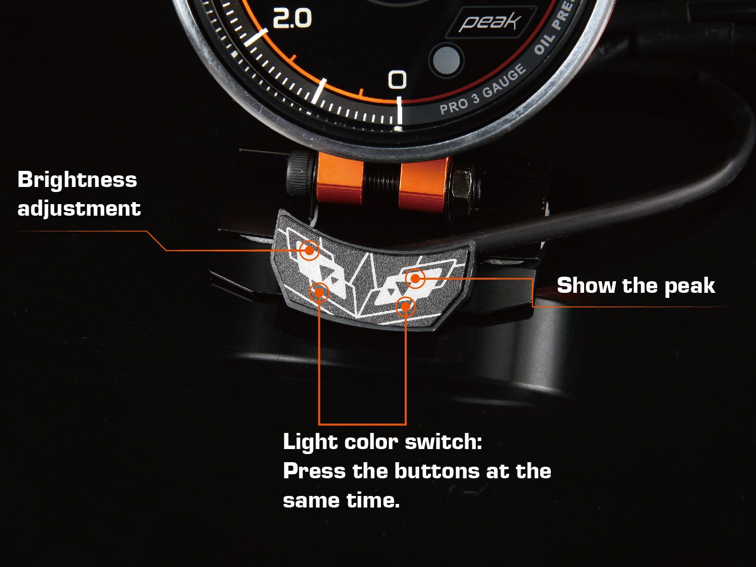 Funzione del pulsante del Shadow PRO3 racing gauge