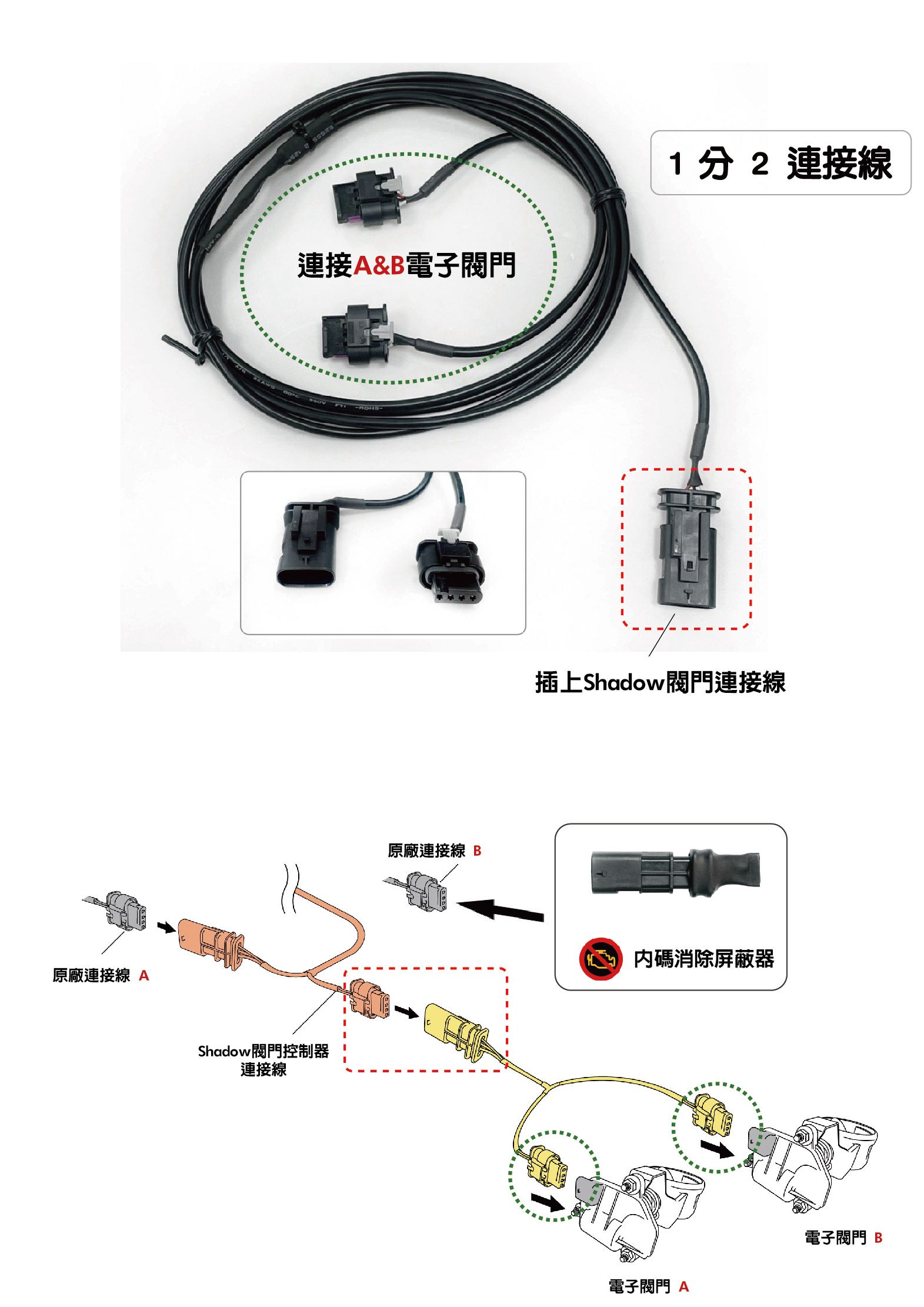 1to2 cable and decode module