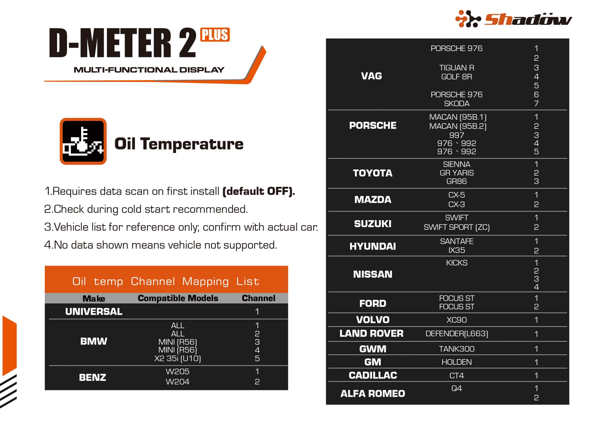 D-METER 2 PLUS oil temp