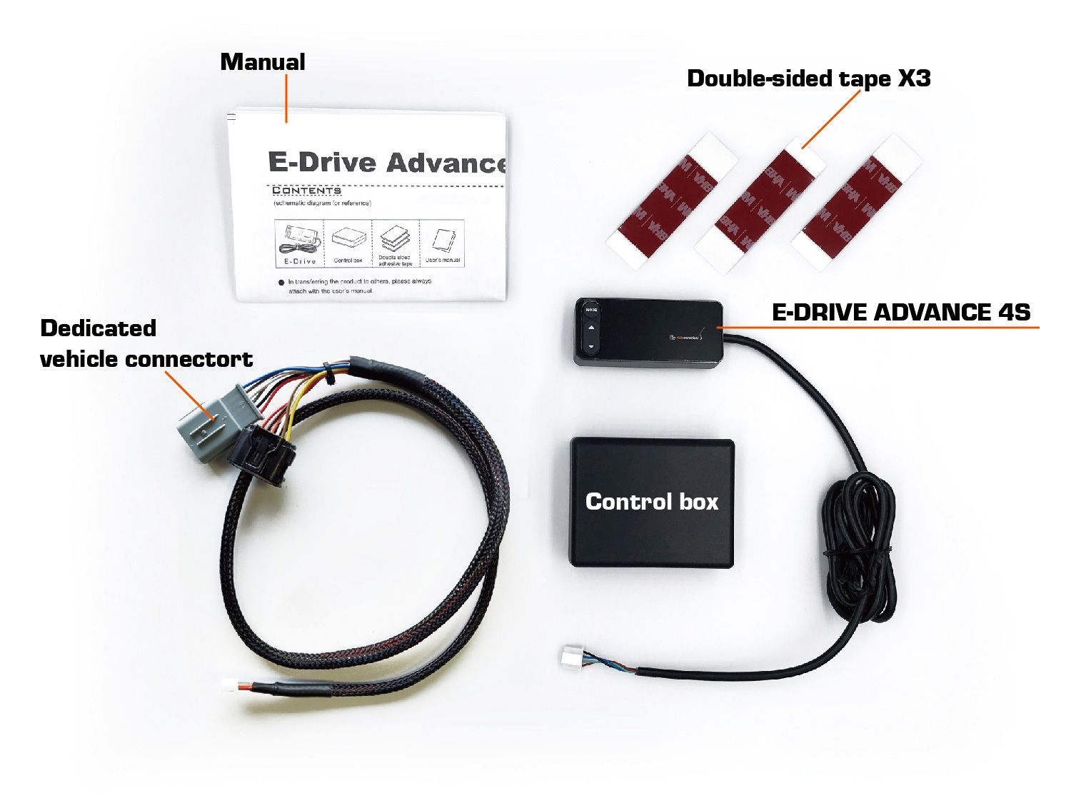 Inhalt des Shadow E-DRIVE 4S ELEKTRONISCHEN DROSSELCONTROLLERS