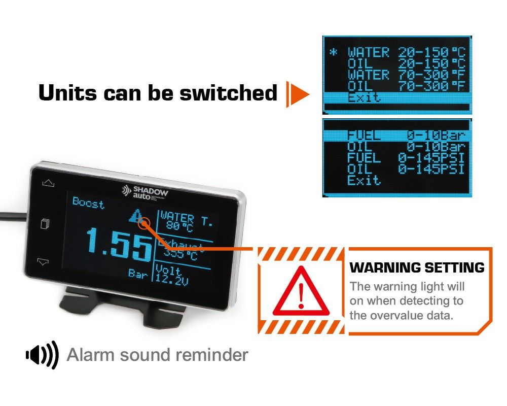 The warning light will on when detecting to the overvalue data.