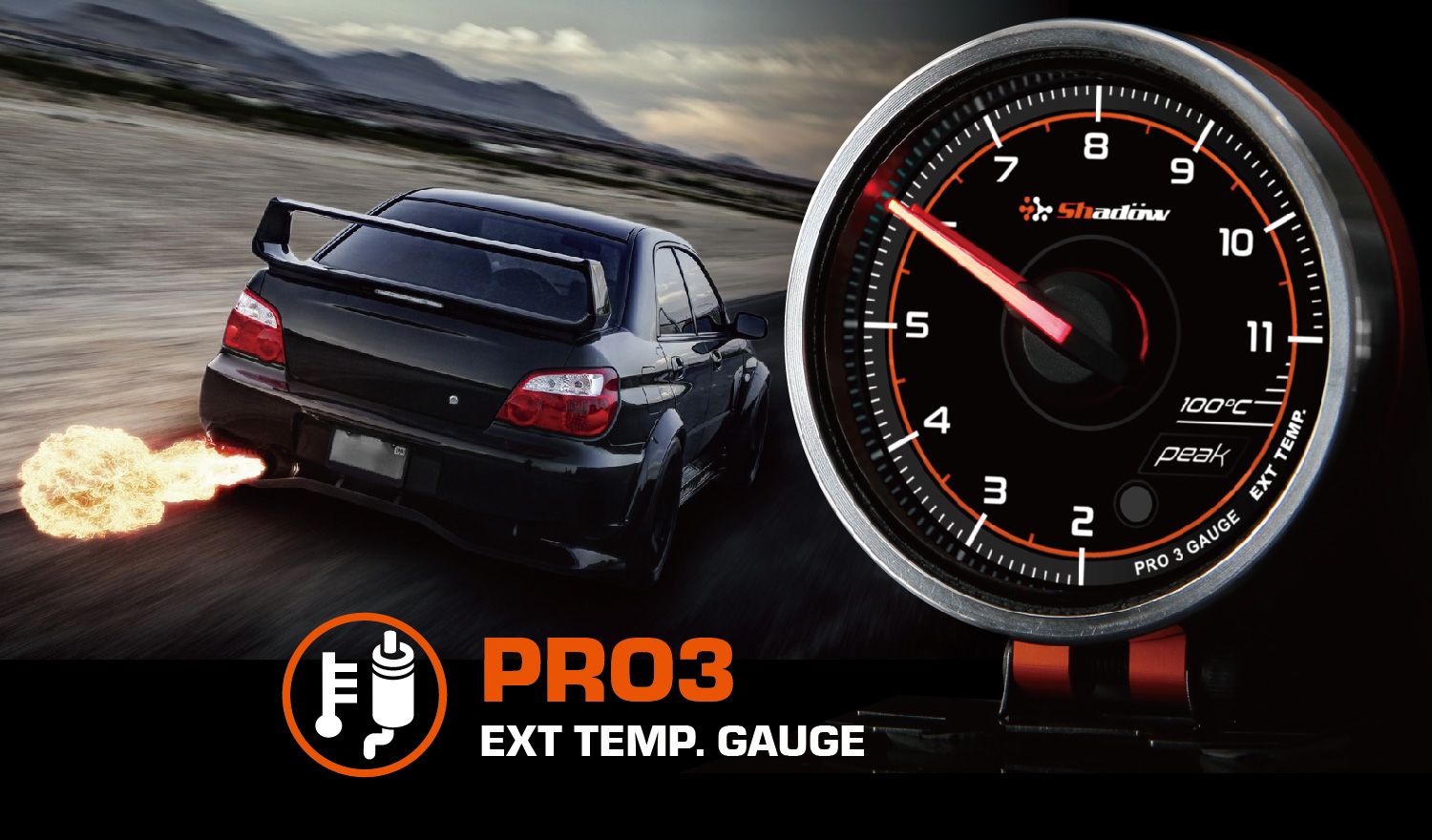 Exhaust Temperature Racing Gauge Measurement Range is from 200°C to 1100°C.
