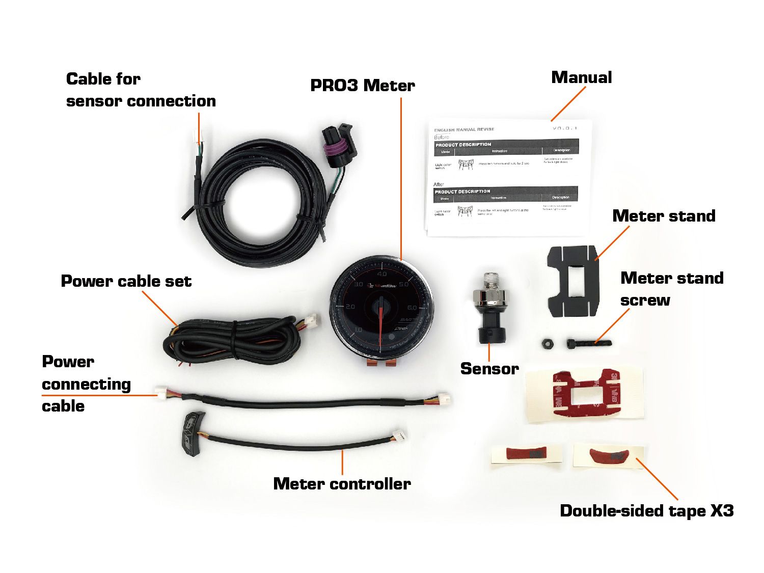 SHADOW PRO3 fuel pressure gauge Contents