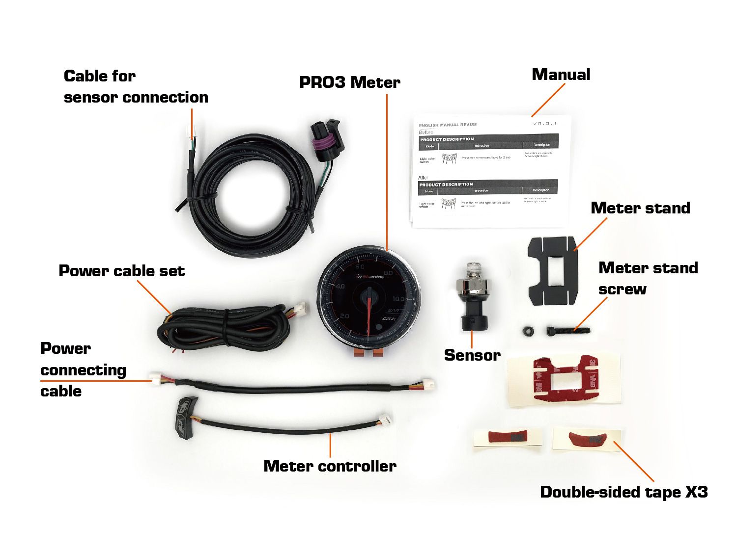 SHADOW PRO3 oil pressure gauge Contents